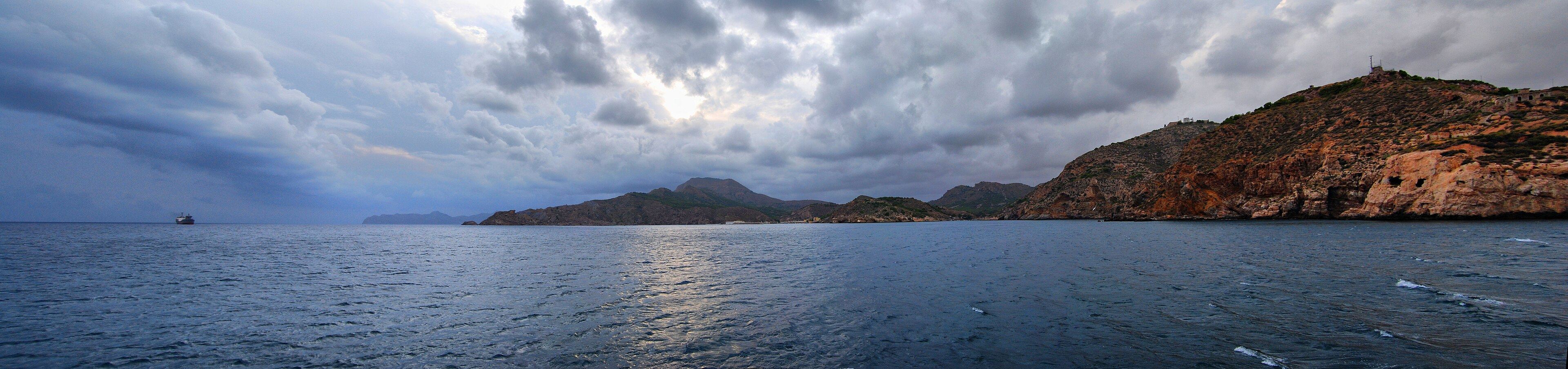 Panorama of the entrance to Cartagena harbour