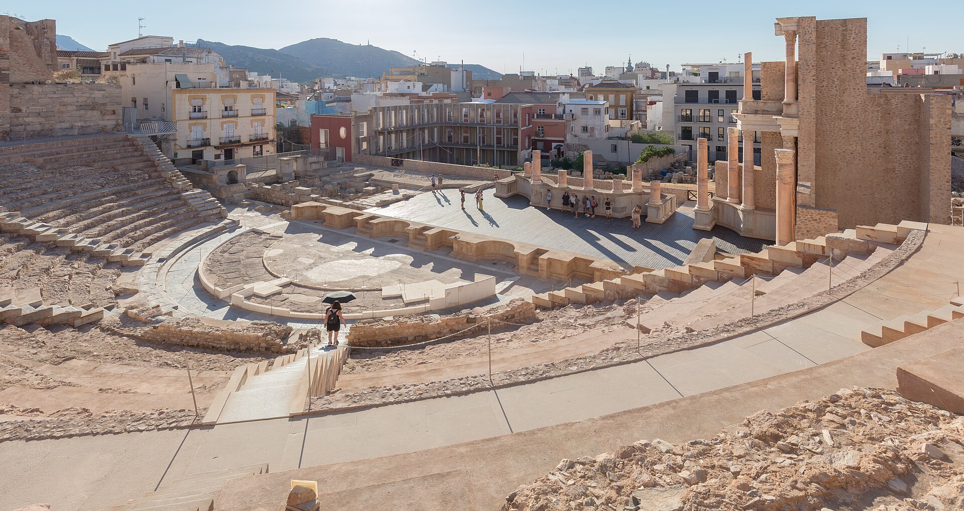 Roman theatre of Cartagena at dusk